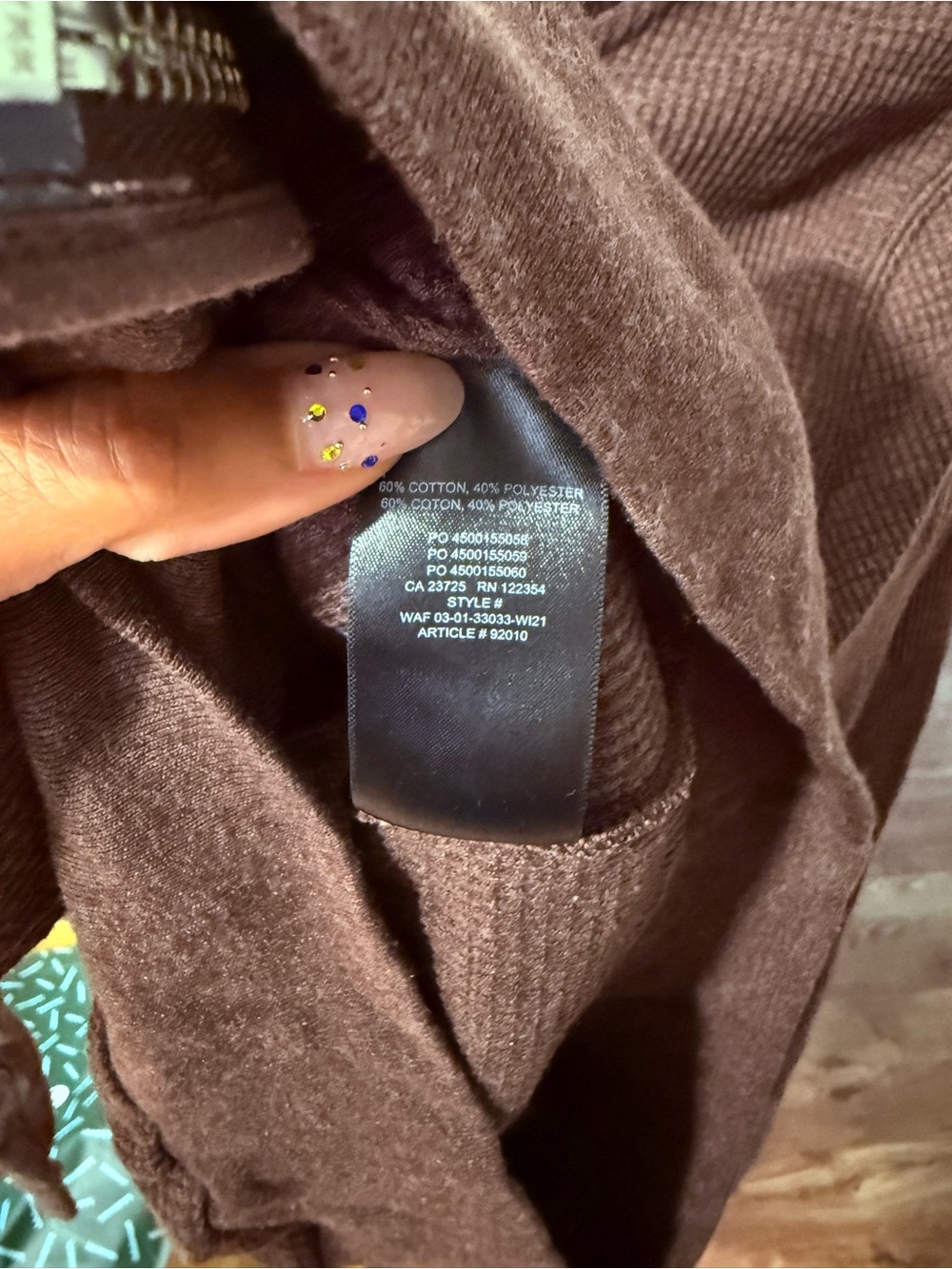 Aritzia TNA Waffle Zip-Front Hoodie in Dark Brown Size Medium - Picture 9 of 10